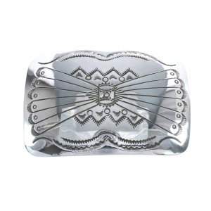Navajo Indian Genuine Sterling Silver Belt Buckle AX125190