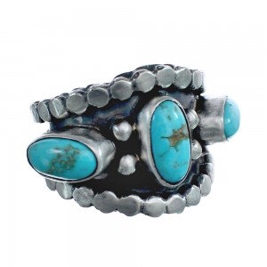 Navajo Turquoise Sterling Silver Ring Size 6-3/4 JX126482