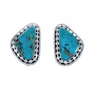 Native American Sterling Silver Turquoise Post Earrings AX125997