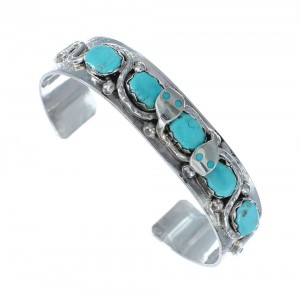 Turquoise Sterling Silver Zuni Snake Cuff Bracelet AX125915