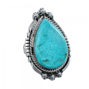 Native American Turquoise Sterling Silver Navajo Ring Size 5-1/2 AX126197