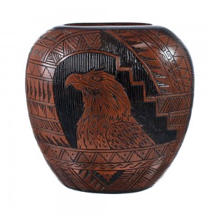 Native American Navajo Eagle Hand Crafted Pottery JX127379