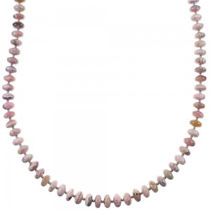 Rhodochrosite And Sterling Silver Native American Bead Necklace WX76867