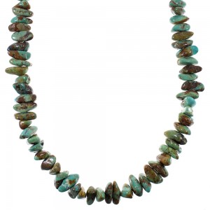 Turquoise Sterling Silver Navajo Indian Bead Necklace YX76741
