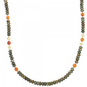 Multicolor Sterling Silver Navajo Bead Necklace AX88884