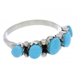Sterling Silver And Turquoise Zuni Ring Size 6-1/2 SX110154