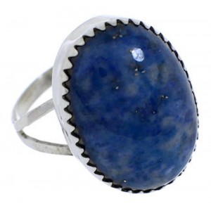 Navajo Denim Lapis And Sterling Silver Ring Size 6-1/4 EX30293