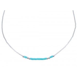 Hand Strung Liquid & Green Turquoise 16" Necklace Jewelry LS37GT 