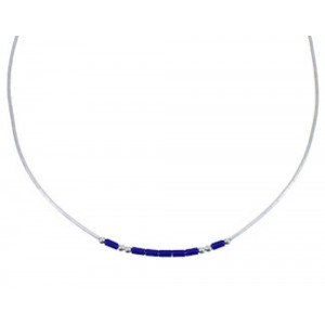 Hand Strung Liquid Sterling Silver & Lapis 16" Necklace Jewelry LS37L 