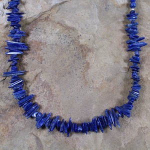 Sterling Silver Lapis Navajo Bead Necklace AX100109