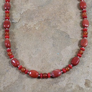 Multicolor Sterling Silver Native American Bead Necklace JX130255