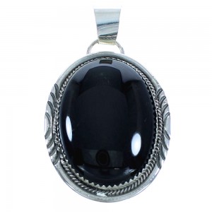 American Indian Sterling Silver Onyx Jewelry Pendant RX102289
