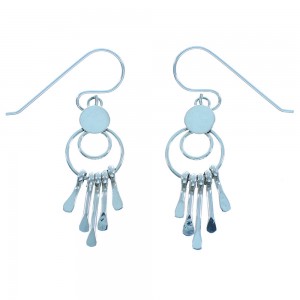 Navajo Genuine Sterling Silver Hook Dangle Earrings TX103560
