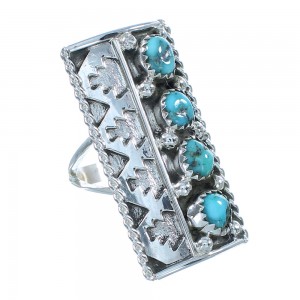 Navajo Turquoise Sterling Silver Ring Size 5-3/4 SX104075