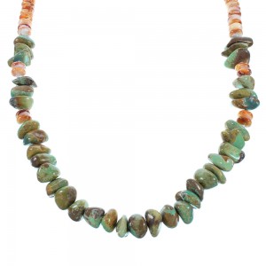 Authentic Stelring Silver Turquoise And Oyster Shell Navajo Bead Necklace TX104351