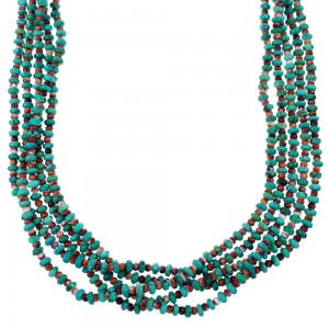 Navajo 5-Strand Turquoise And Oyster Shell Bead Necklace SX108667