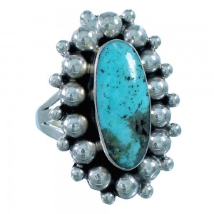 Turquoise And Sterling Silver Navajo Ring Size Size 6-3/4 RX109408