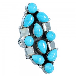 American Indian Turquoise Sterling Silver Ring Size 6 RX110610