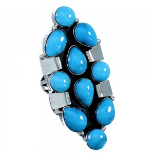 Native American Turquoise Sterling Silver Ring Size 6-3/4 RX110612