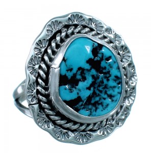 Turquoise Sterling Silver Navajo Indian Ring Size 6 RX110549