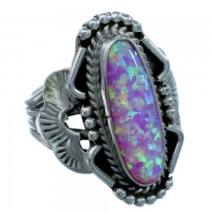 Pink Opal Sterling Silver Navajo Ring Size 5-1/2 SX110999