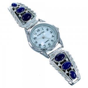 Navajo Lapis And Genuine Sterling Silver Watch SX105474