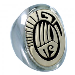 Bear Paw Water Wave Navajo Calvin Peterson Sterling Silver 14 KG Ring Size 10-3/4 SX111620