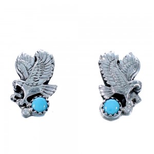 Sterling Silver Navajo Turquoise Eagle Post Earrings SX111833