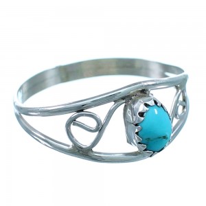 American Indian Turquoise Sterling Silver Ring Size 6-3/4 RX112900