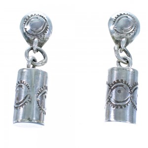 Navajo Genuine Sterling Silver Post Dangle Earrings SX115559