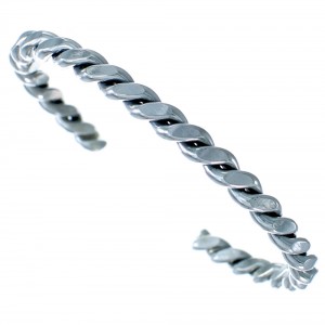 Navajo Twisted Sterling Silver Cuff Bracelet BX115772