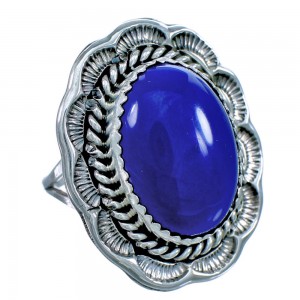 Lapis Native American And Sterling Silver Ring Size 7-1/4 BX116064