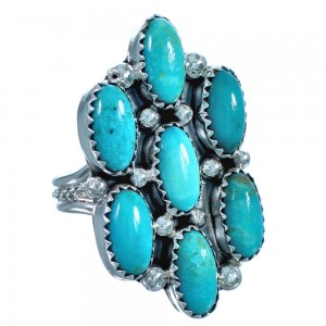 Sterling Silver Navajo Turquoise Ring Size 8-1/4 BX117171