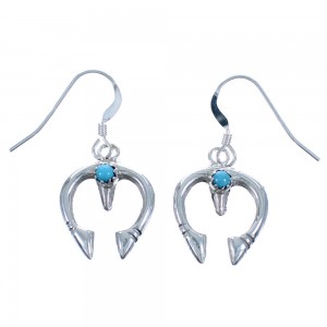 Turquoise Sterling Silver Naja Hook Dangle Earrings RX117602