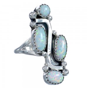 Sterling Silver Opal Native American Ring Size 6-1/4 BX118950
