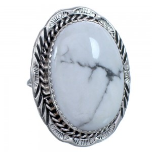 Sterling Silver Native American Howlite Ring Size 8 BX119180