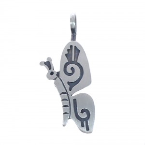 Butterfly Navajo Sterling Silver Overlay Pendant BX119442