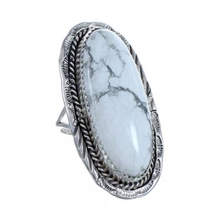 Howlite Sterling Silver Native American Ring Size 8 BX119398