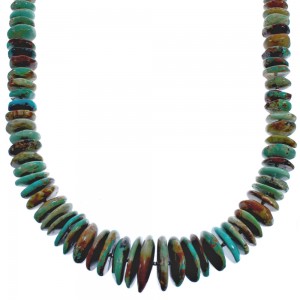 Southwest Sterling Silver And Turquoise Bead Necklace BX119703