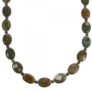 Southwest Rhyolite Sterling Silver Bead Necklace BX119717