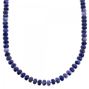 Charoite Sterling Silver Rondelle Bead Necklace BX120613