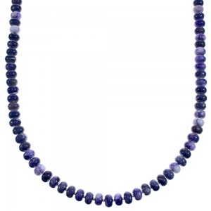 Purple Charoite Southwestern Sterling Silver Rondelle Bead Necklace BX120614