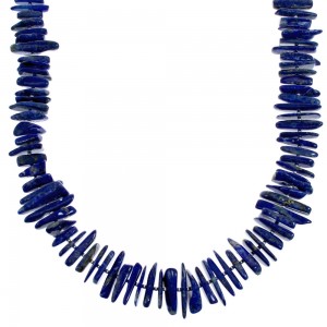 Sterling Silver Free Form Lapis Bead Necklace BX120628