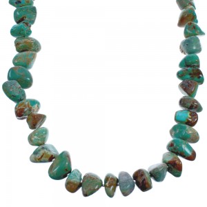 Southwestern Authentic Sterling Silver Turquoise Bead Necklace BX120649