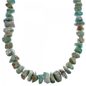 Genuine Sterling Silver Southwestern Turquoise Bead Necklace BX120651