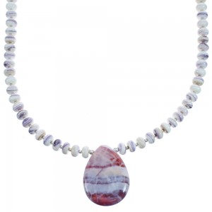 Sterling Silver Fancy Shell And Agate Bead Necklace BX120657
