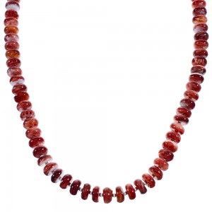 Sterling Silver Red Oyster Shell Bead Necklace BX120527
