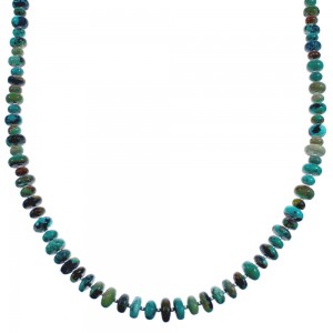 Southwest Turquoise And Genuine Sterling Silver Graduating Bead Necklace BX120250