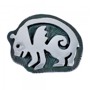 Hopi Authentic Sterling Silver Bear Water Wave Pin BX120266