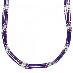Sugilite And Multicolor Authentic Liquid Sterling Silver 5-Strand Necklace BX120733